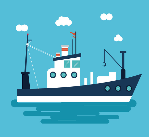 člun loď moře designu - Vektor, obrázek