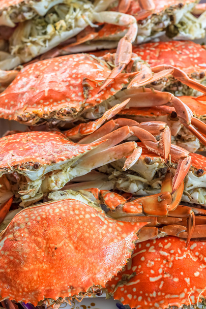 hautnah gedämpfte Krabben im Restaurant zum Mittag- und Abendessen - Foto, Bild