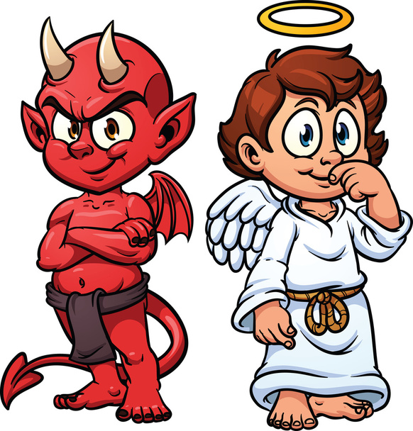 Angel and devil - Vector, Image