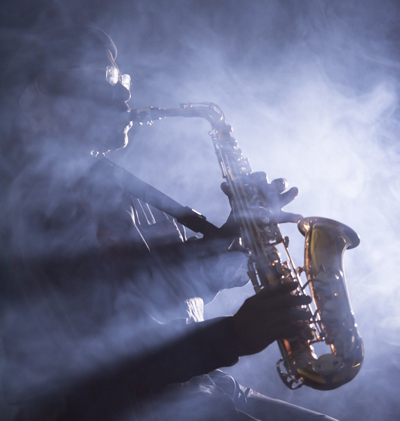 Musician playing saxophone - Foto, immagini