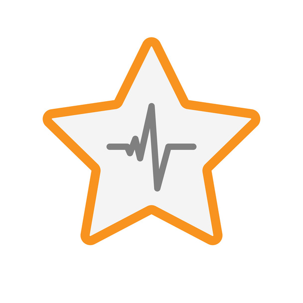 İzole hat sanat yıldız simgesi ile bir kalp işareti yendi - Vektör, Görsel
