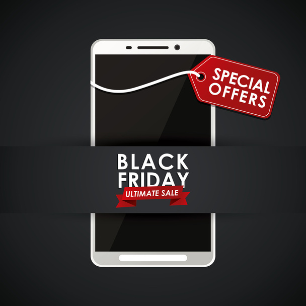 Дизайн продажу смартфонів чорної п'ятниці
 - Вектор, зображення