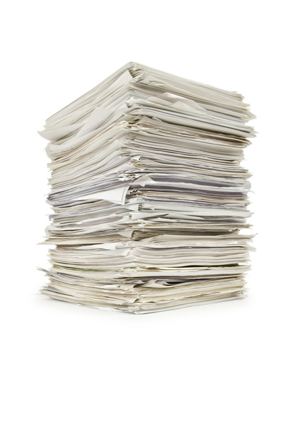 Pile of papers on white - Foto, imagen