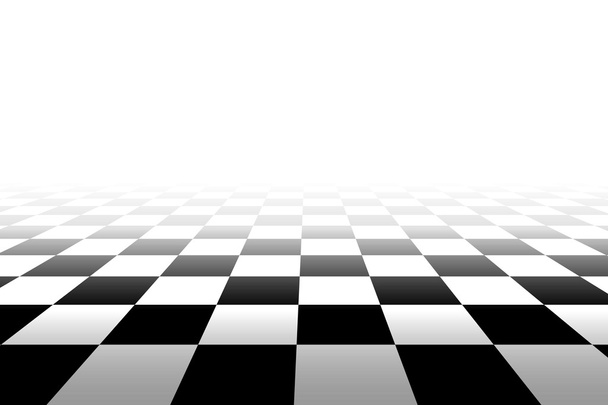 Checkered background in perspective - vector illustration. - Vector, afbeelding