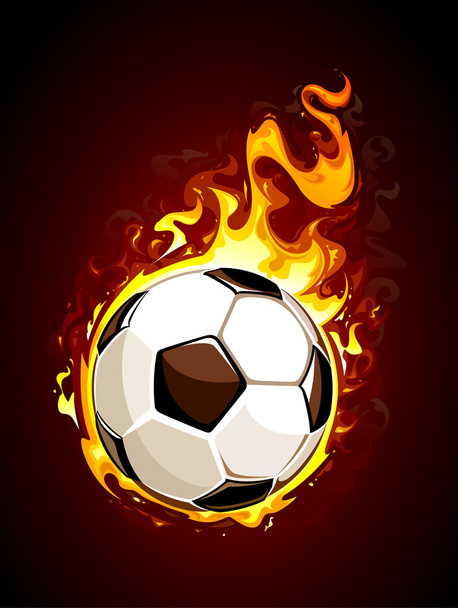 yanan futbol topu - Vektör, Görsel