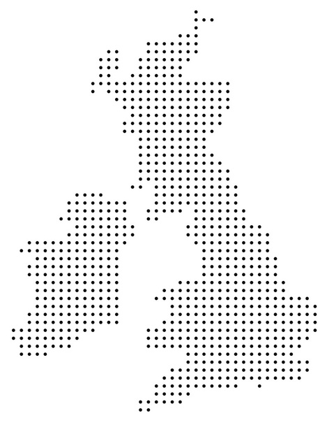 Dotted Great Britain map - Vektor, obrázek