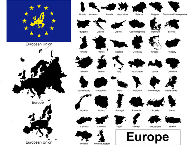 Vektoren der europäischen Länder - Vektor, Bild