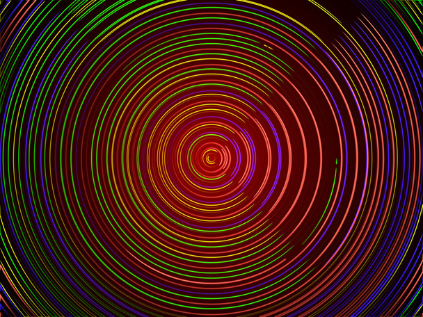 Fondo de tecnología abstracta - líneas coloridas en forma de círculo
.  - Vector, imagen