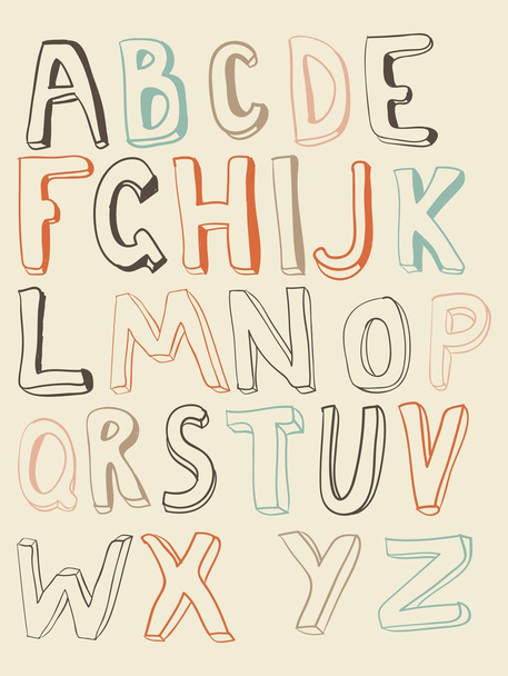 Funky latin alphabets - Vector, Image