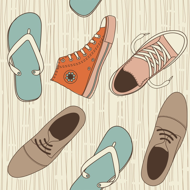 Shoes Seamless  background - Vektor, obrázek