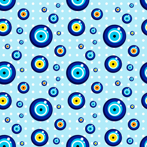 seamless evil eye pattern and background vector illustration - Vetor, Imagem
