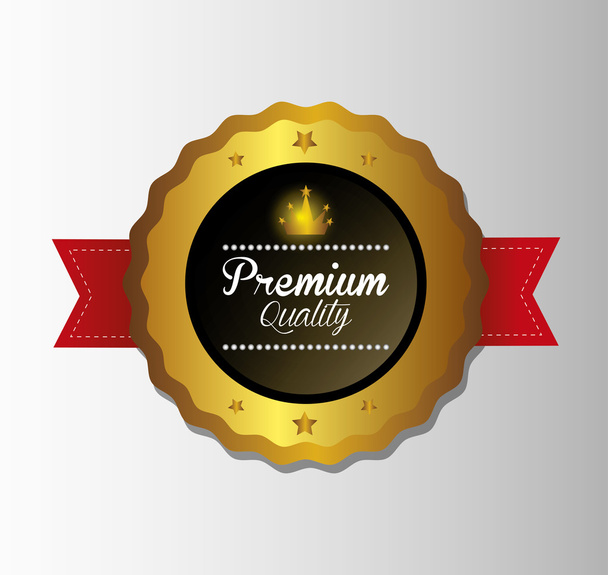 seal guaranteed premium quality gold - Vector, Image