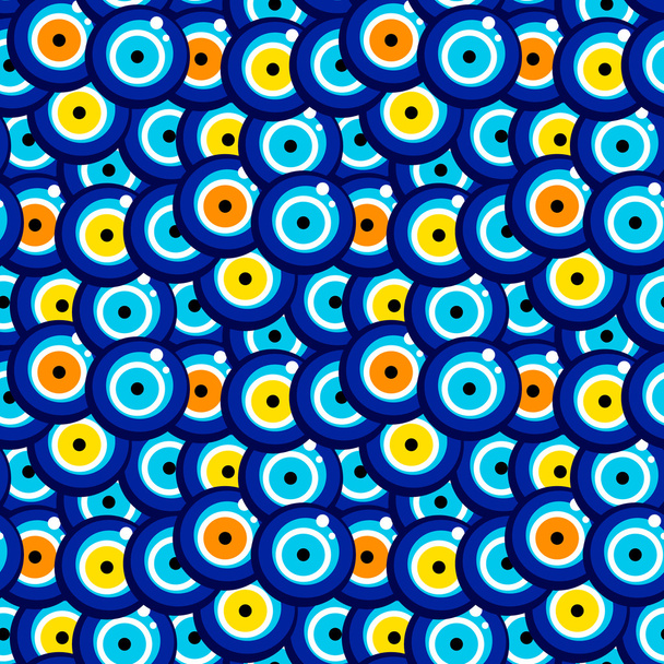 seamless evil eye pattern and background vector illustration - Vetor, Imagem