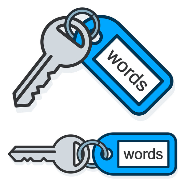 Ключевые слова concept of keys connected to tag
 - Вектор,изображение