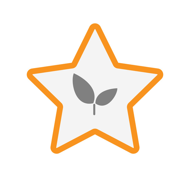 Izolované linie umění ikonu hvězdičky s rostlin - Vektor, obrázek