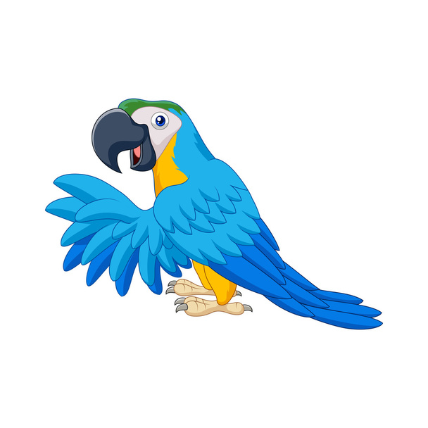 kreskówka niebieski papuga - Wektor, obraz