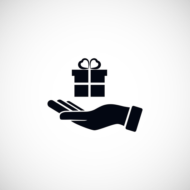 Kéz- és ajándékok ikon - Fotó, kép