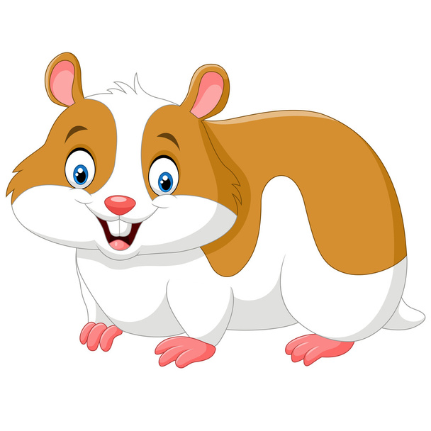 Dessin animé hamster drôle isolé sur fond blanc
 - Vecteur, image