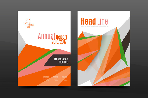 3d triangle shapes. Business annual report cover - Vector, Image