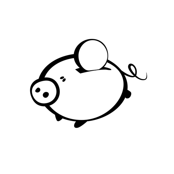 Piggy bank vector teken - Vector, afbeelding