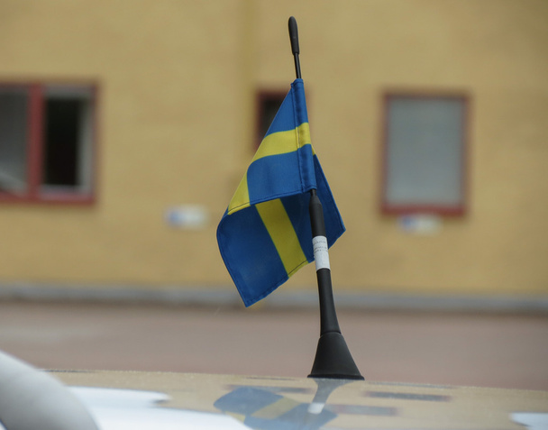 Шведська-Національний прапор Швеції, Європа, плаваючі на дах автомобіля - Фото, зображення