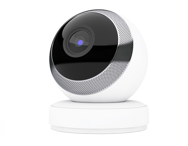 White Computer Spherical Web Camera. 3d Rendering - Photo, image