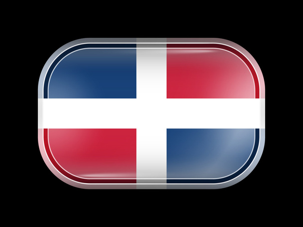 Bandera de República Dominicana. Forma rectangular con corne redondeada
 - Vector, Imagen
