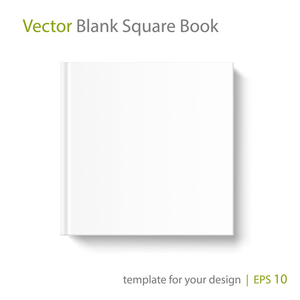 Blank square book cover template on white background - Vector, Image