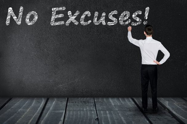 No Excuses text on black board - Фото, изображение