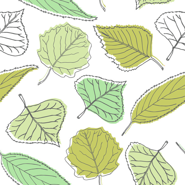 Seamless pattern with green leaves - Foto, immagini