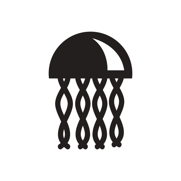fekete vektor ikonra a fehér háttér medúza sziluett - Vektor, kép
