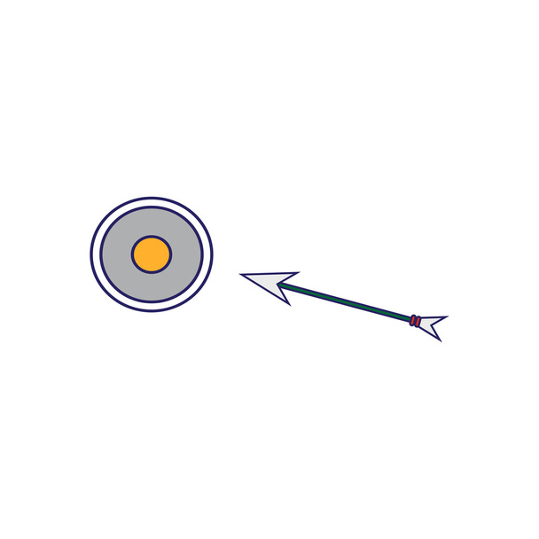 плоский значок в векторном формате eps10 Target and Arrow
 - Вектор,изображение
