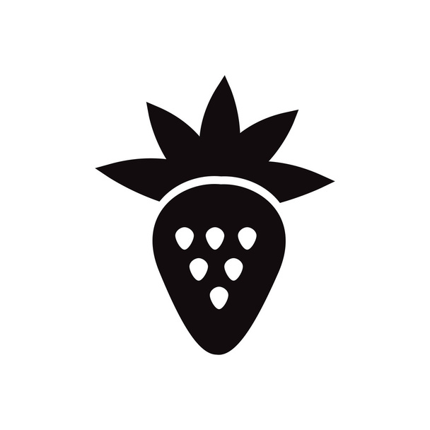 ícone vetor preto no fundo branco deliciosa fruta
 - Vetor, Imagem