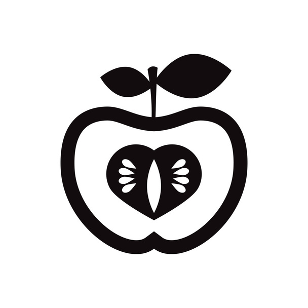 schwarzer Vektor-Symbol auf weißem Hintergrund köstliche Früchte - Vektor, Bild