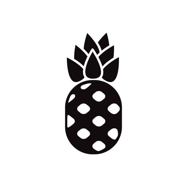 εικονίδιο μαύρο διανυσματικά λευκό φόντο νόστιμα φρούτα - Διάνυσμα, εικόνα