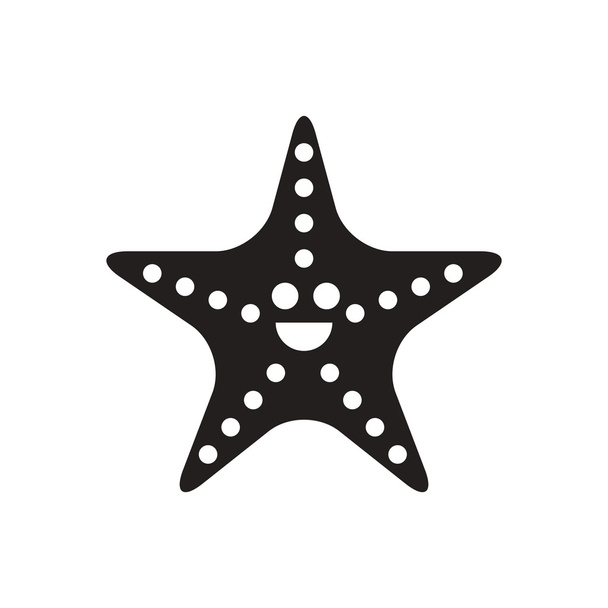 fekete vektor ikonra a fehér háttér starfish sziluett - Vektor, kép