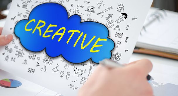 A kreativitás fogalmát a papíron - Fotó, kép