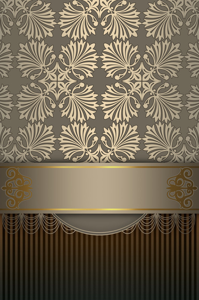 Decorative background with border and patterns. - Valokuva, kuva