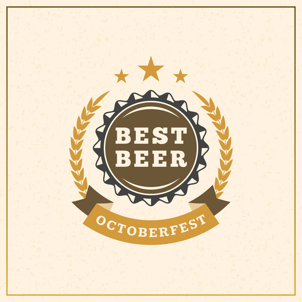 Beer festival Octoberfest celebration. Retro style badge, label, - Vettoriali, immagini