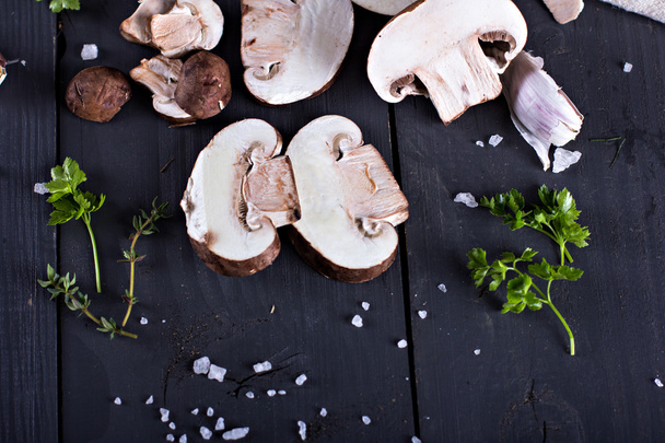 Fresh mushrooms with spices - Photo, Image