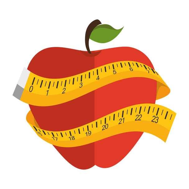 apple fruit meter lifestyle - Vector, Image