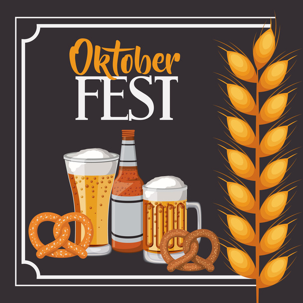 дизайн рамы для пива oktoberfest
 - Вектор,изображение