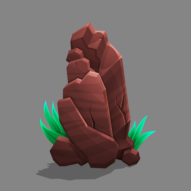 Мультфильм скалы с травой
  - Вектор,изображение