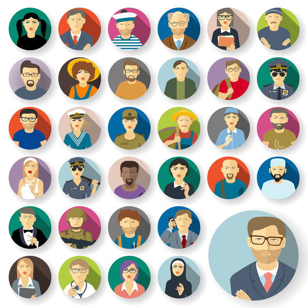 Set of people character icons  - Vector, Image