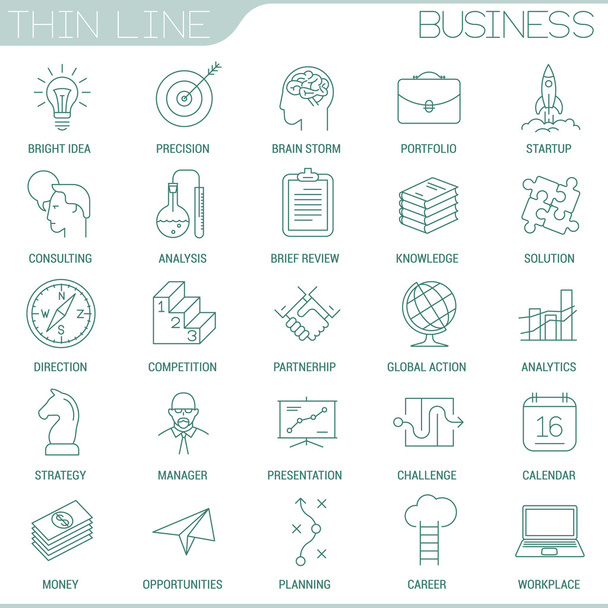 Набор иконок для линии бизнеса и финансов - Вектор,изображение