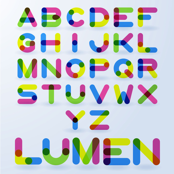  transparent rainbow alphabet set - Vector, Image
