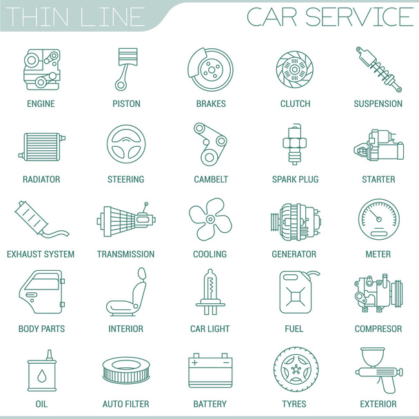 車サービスのアイコンを設定 - ベクター画像