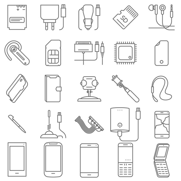 mobile shop and service icons set - Vector, Image
