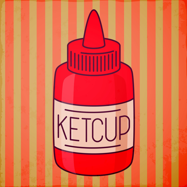 Botella de ketchup de tomate. - Vector, imagen