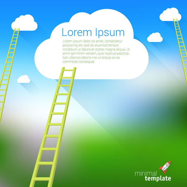 Clouds and ladders competition concept.  - Vector, Image